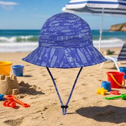 Toddler Bucket Hat Fish Pattern UPF50+ Sun Protection Soft Brim Baby Pram