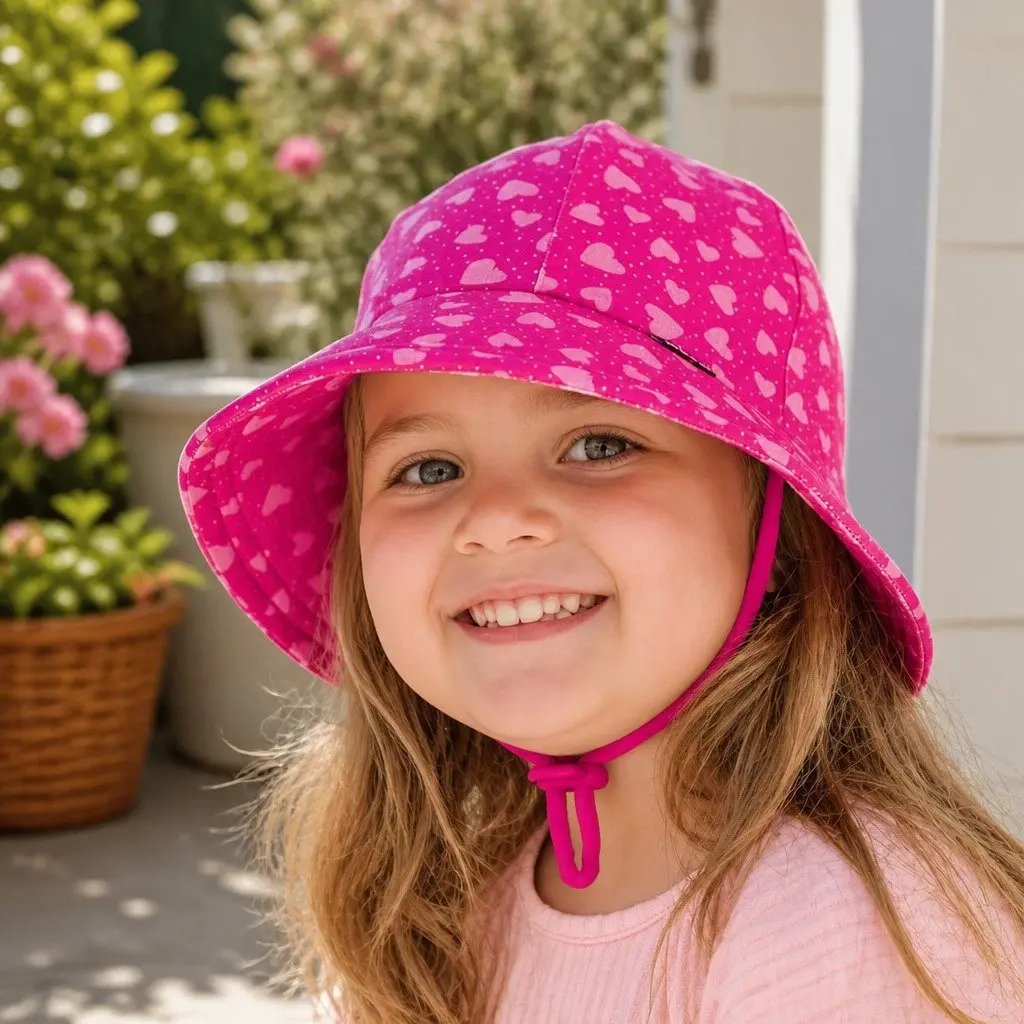Toddler Bucket Hat Sun Protection UPF50+ Cotton Soft Flexible Brim Baby Pram