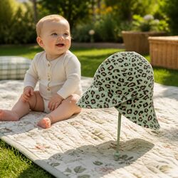 Legionnaire Baby Sun Hat Soft Stretch Cotton UPF50+ Protection Pram Carrier
