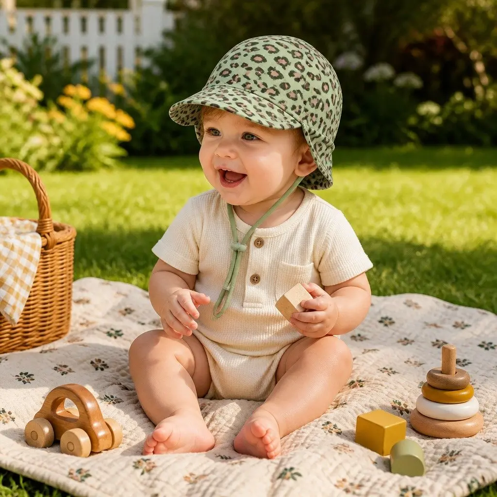 Legionnaire Baby Sun Hat Soft Stretchy Cotton Newborn Toddler Pram Carrier Hat