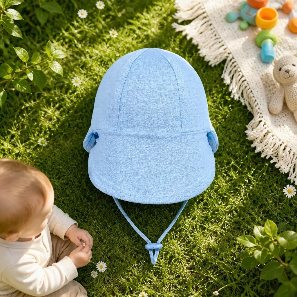 Legionnaire Baby Sun Hat Soft Cotton Jersey Newborn Toddler Pram UPF50+