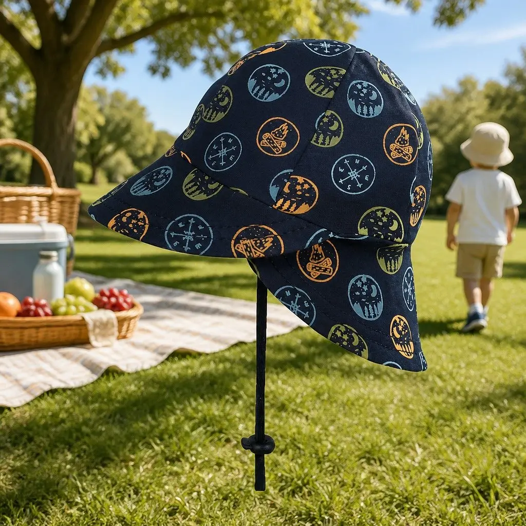 Legionnaire Baby Sun Hat Soft Cotton UPF50+ Pram Carrier Hat Toddler Newborn