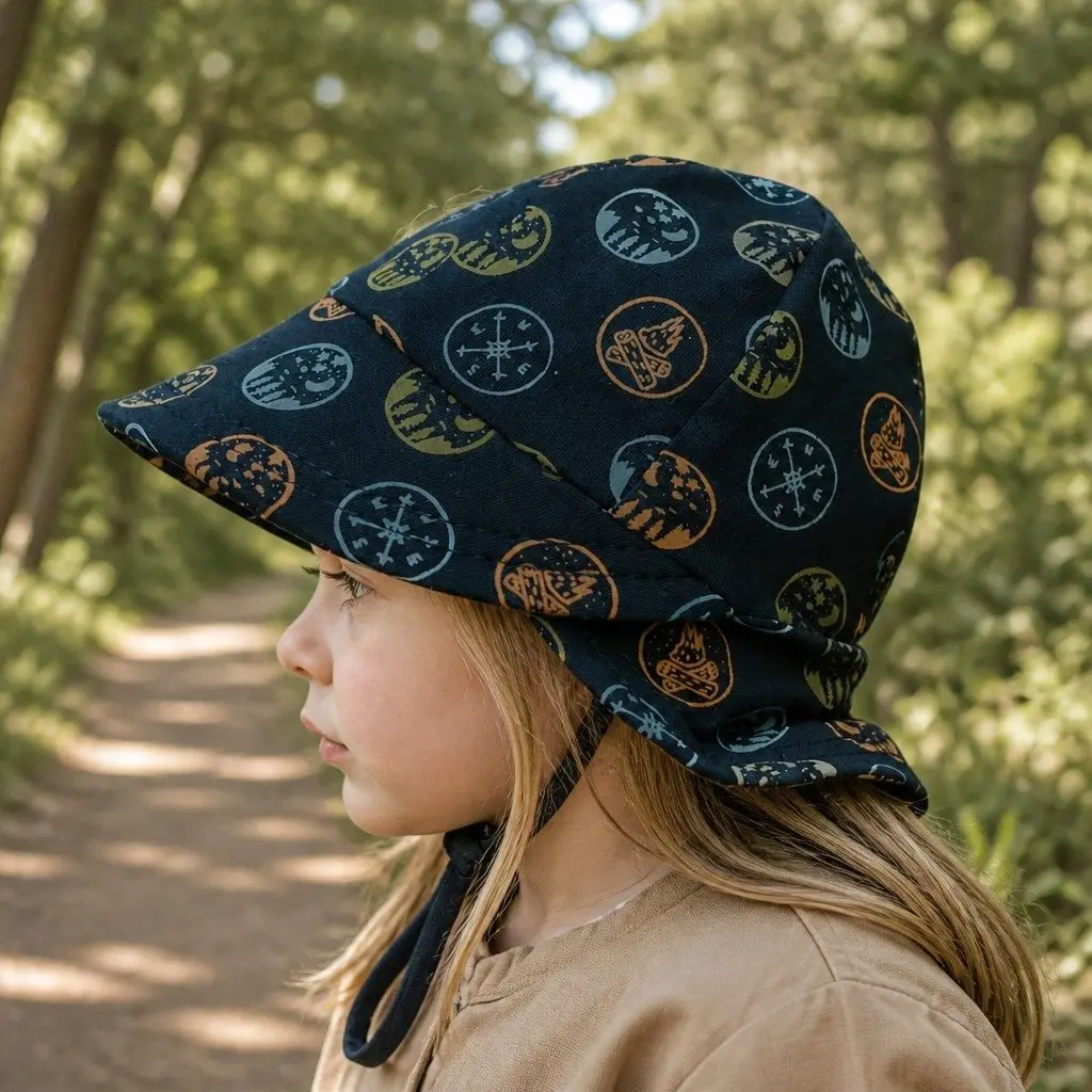 Legionnaire Baby Sun Hat Soft Cotton UPF50+ Pram Carrier Hat Toddler Newborn
