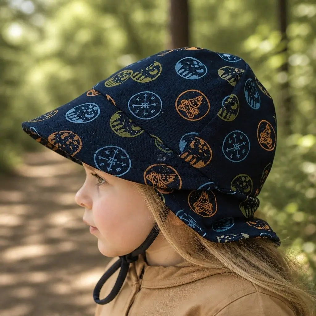 Legionnaire Baby Sun Hat UPF50+ Soft Stretch Cotton Pram Carrier Toddler
