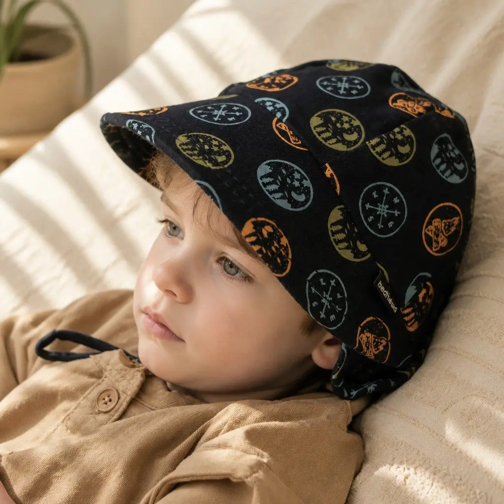 Legionnaire Baby Sun Hat UPF50+ Soft Stretch Cotton Pram Carrier Toddler