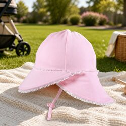 Legionnaire Baby Sun Hat Ruffle Trim Blush M Pram Carrier Kids