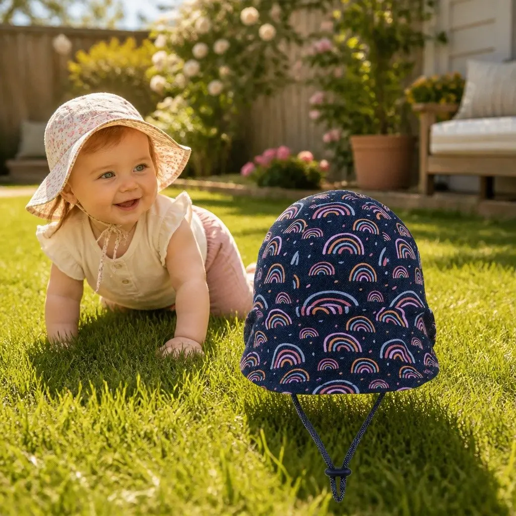 Legionnaire Baby Sun Hat Rainbow UPF50+ Toddler Pram Carrier Soft Cotton Jersey