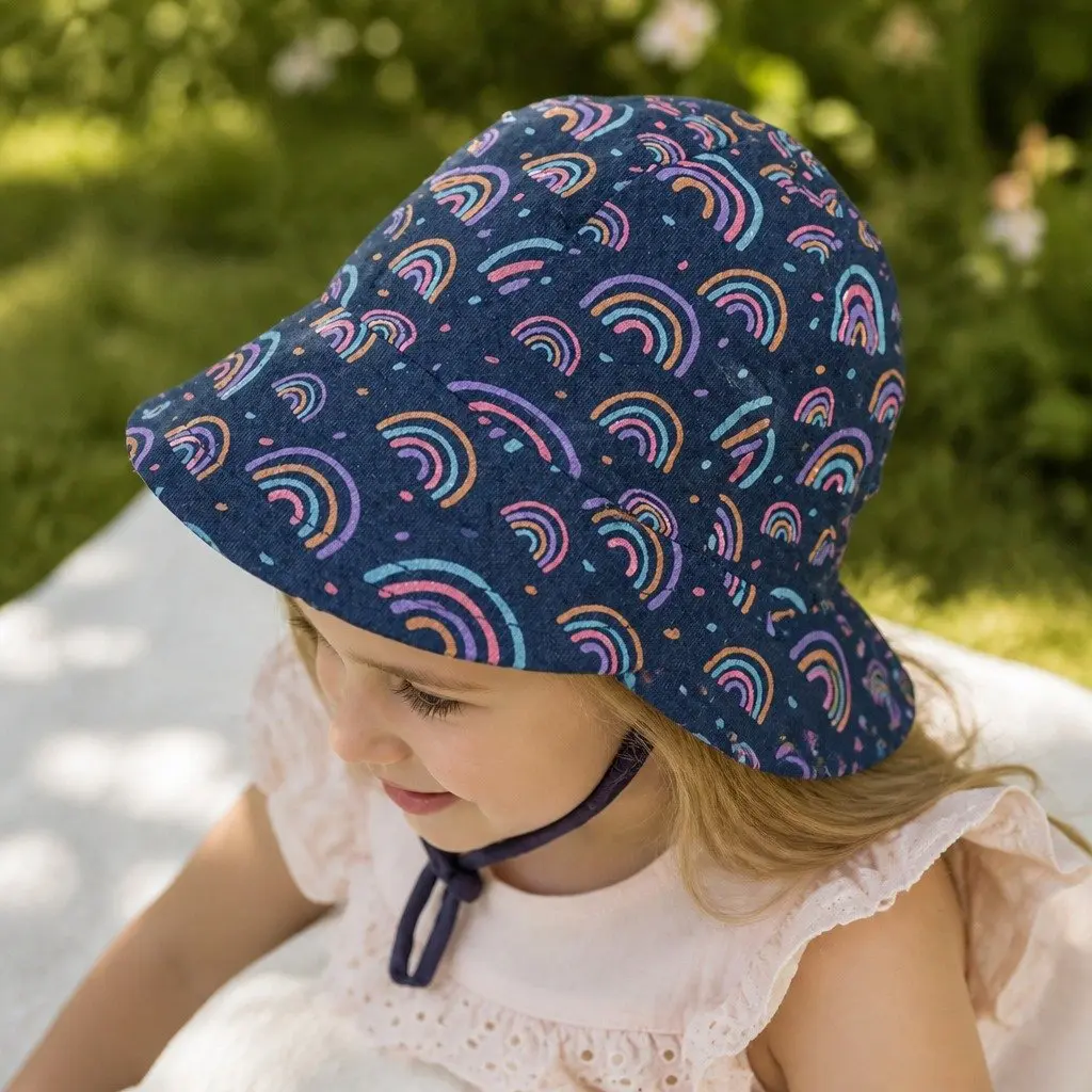 Legionnaire Baby Sun Hat Rainbow UPF50+ Toddler Pram Carrier Soft Cotton Jersey