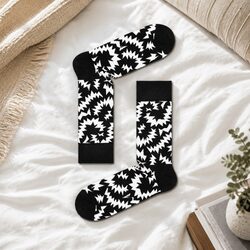 Adult Zig Zag Socks Size 36-40 Casual Everyday Comfortable Soft Fashion