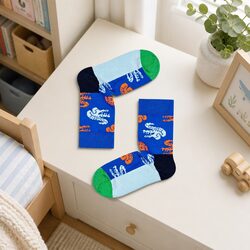 Kids Socks Crocodile Print Cute Colorful Soft Combed Cotton Toddler 2-3 Years