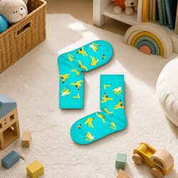 Kids Banana Print Socks 2-3 Years Colorful Everyday Wear Soft Comfortable