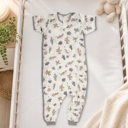 Short Sleeve Split Leg Sleeping Bag 1.0Tog Baby Kids Bamboo Fiber Cotton XL