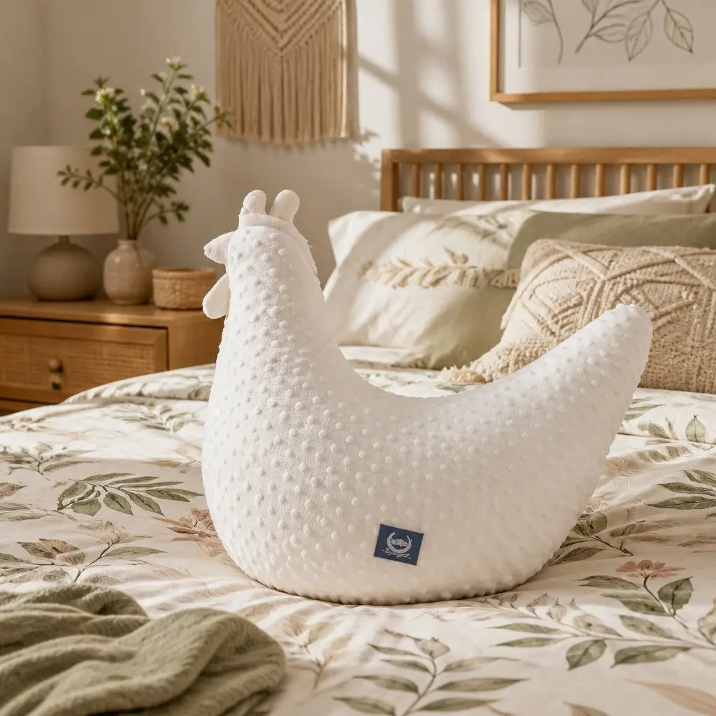 Nursing Pillow Hen Shaped Soft Toy Pregnancy Support Cushion 50cm x 60cm Sand