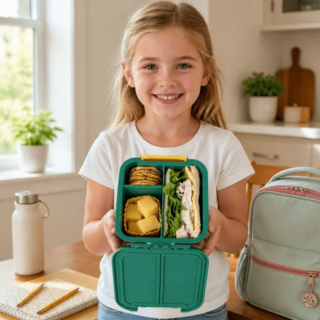 Bento Lunch Box Leakproof Compartments Compact Size for Kids