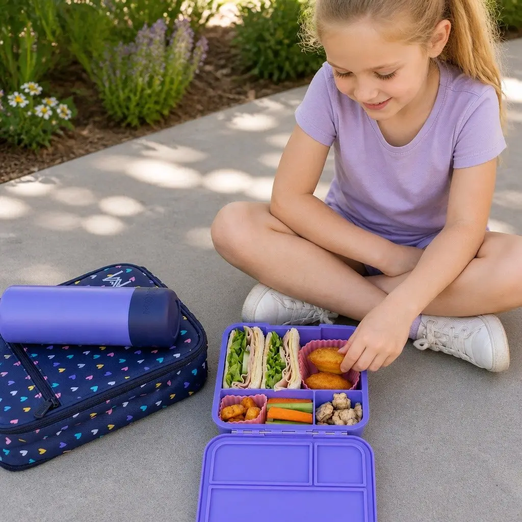 Bento Lunch Box Three Compartment Leakproof Airtight Grape
