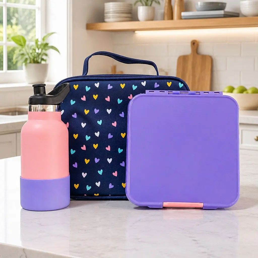 Bento Lunch Box Three Compartment Leakproof Airtight Grape