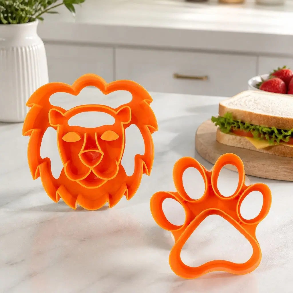 Sandwich Cutter Set Large Lion Paw Print Kids Lunch Punch