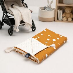 Light Baby Blanket with Fringe Medium Snowflake Sheela Cotton Minky Summer