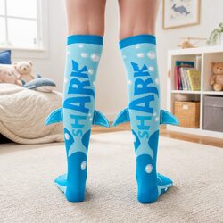Kids Shark Socks with Spikes Fins Toddler Ages 3-5 Unisex Novelty Plush Socks