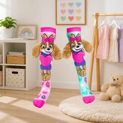 Puppy Love Socks With Ears Kids Adults Fun Colorful One Size Fits Most Age 6-99
