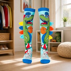 Dinosaur Socks with Plush Spikes for Kids and Adults Age 6-99 Fun Novelty