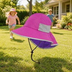 Kids Play Hat UPF50+ Sun Protection Blossom Small 6-24 Months Baby Hat Neck Veil
