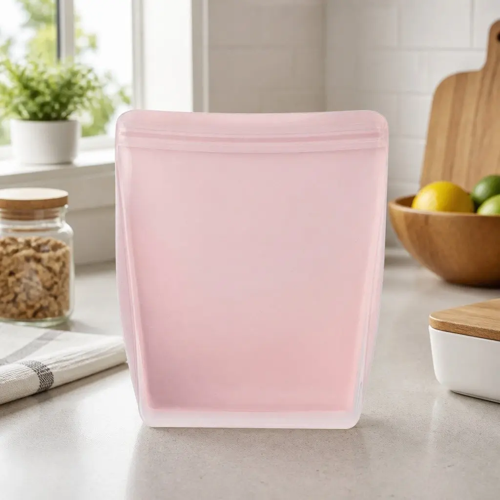 Reusable Silicone Food Storage Bag 1L Stand Up Design Microwave Dishwasher Safe