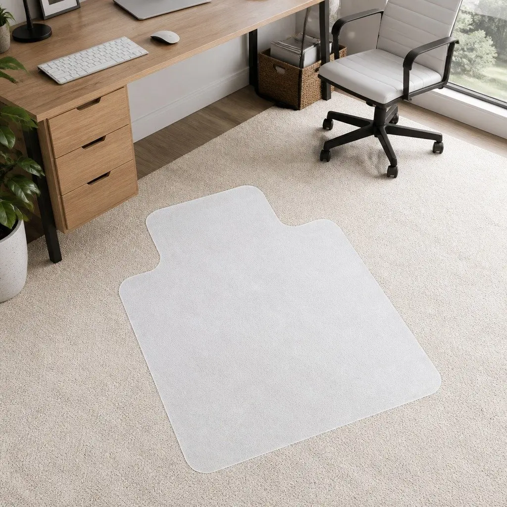 Chair Mat Floor Protector Gripper Backing 120x90cm Clear Black