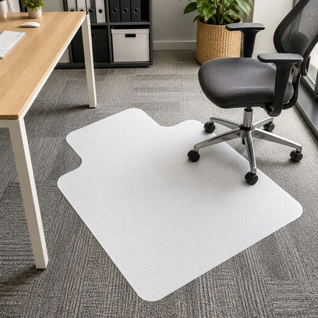 Chair Mat Carpet Floor Protector PVC 120cm x 90cm Clear