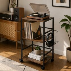 Record Player Stand with Storage 3-Tier Vinyl Holder Display Shelf Turntable