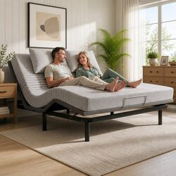 King Adjustable Electric Bed Frame with Memory Foam Mattress Set 15cm Thick
