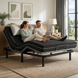 Queen Adjustable Bed Frame with Memory Foam Mattress Combo Electric Base Remote