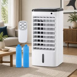 Evaporative Air Cooler 4L Tank 3-in-1 Humidifier Fan Remote Control White