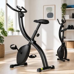 Folding Exercise Bike Magnetic Stationary Indoor Cycling Cardio Fitness Machine