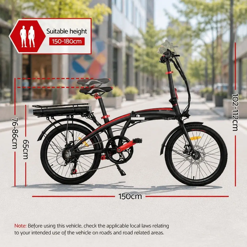 Folding Electric Bike 250W Motor Urban Commuter eBike Portable Rechargeable