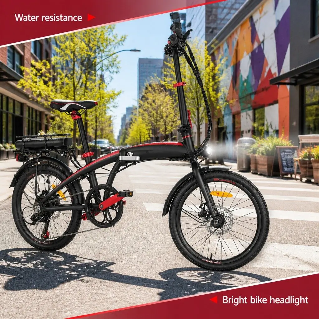 Folding Electric Bike 250W Motor Urban Commuter eBike Portable Rechargeable