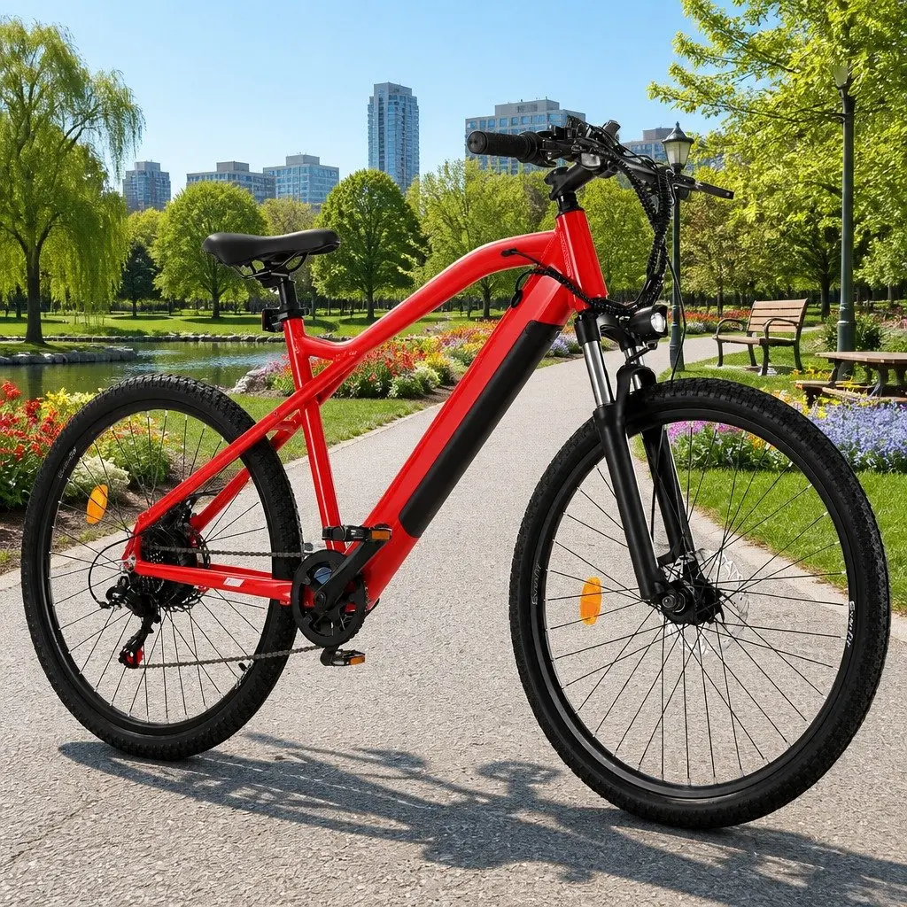 26 Inch Electric Mountain Bike eBike 250W Motor 36V Li-ion Battery Red