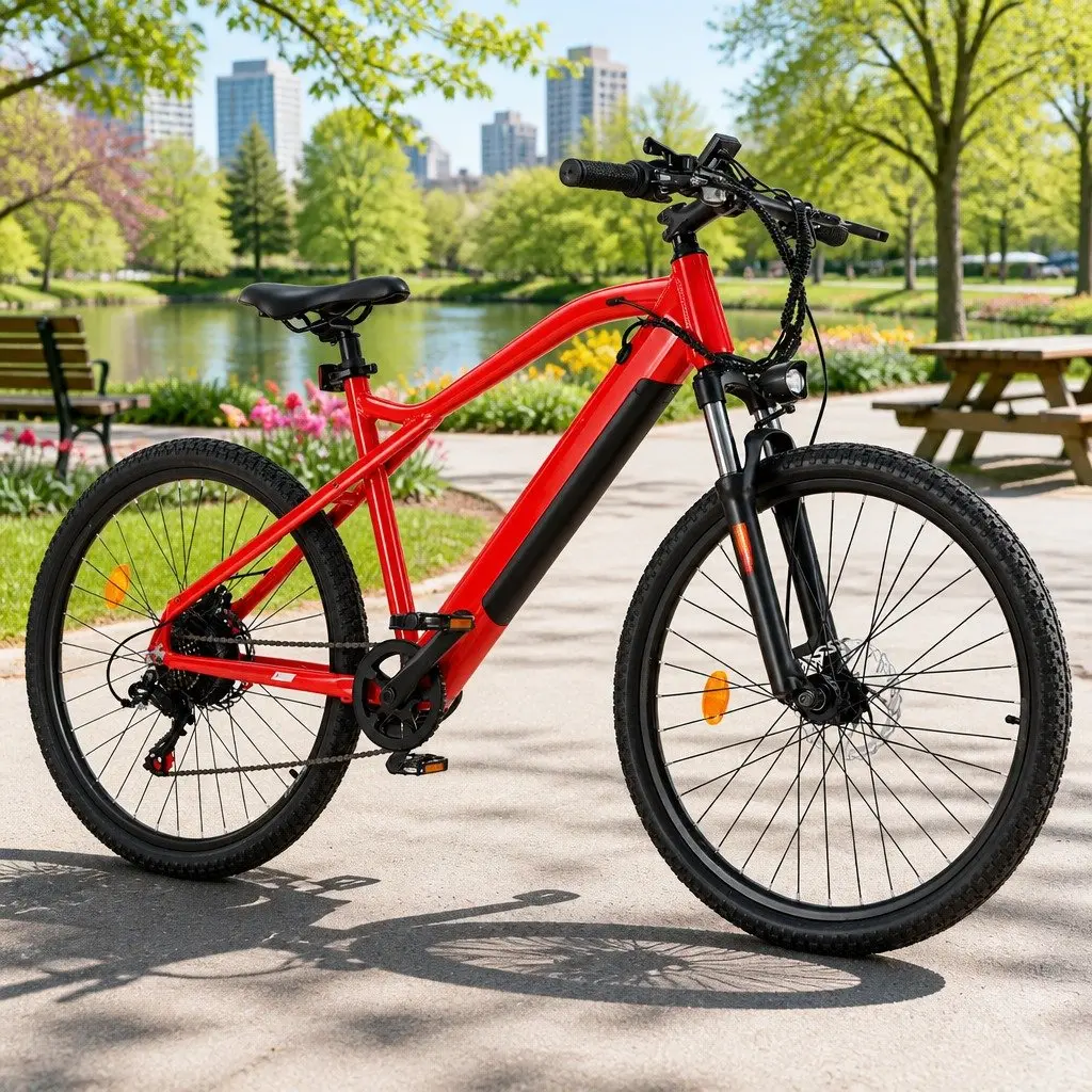 26 Inch Electric Mountain Bike eBike 250W Motor 36V Li-ion Battery Red