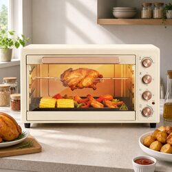 60L Convection Oven Electric Countertop Rotisserie Bake Grill Roast Portable