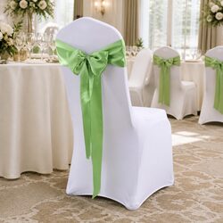 Chair Sashes Covers 20 Pcs Grass Green Satin Fabric Wedding Event Party Decor