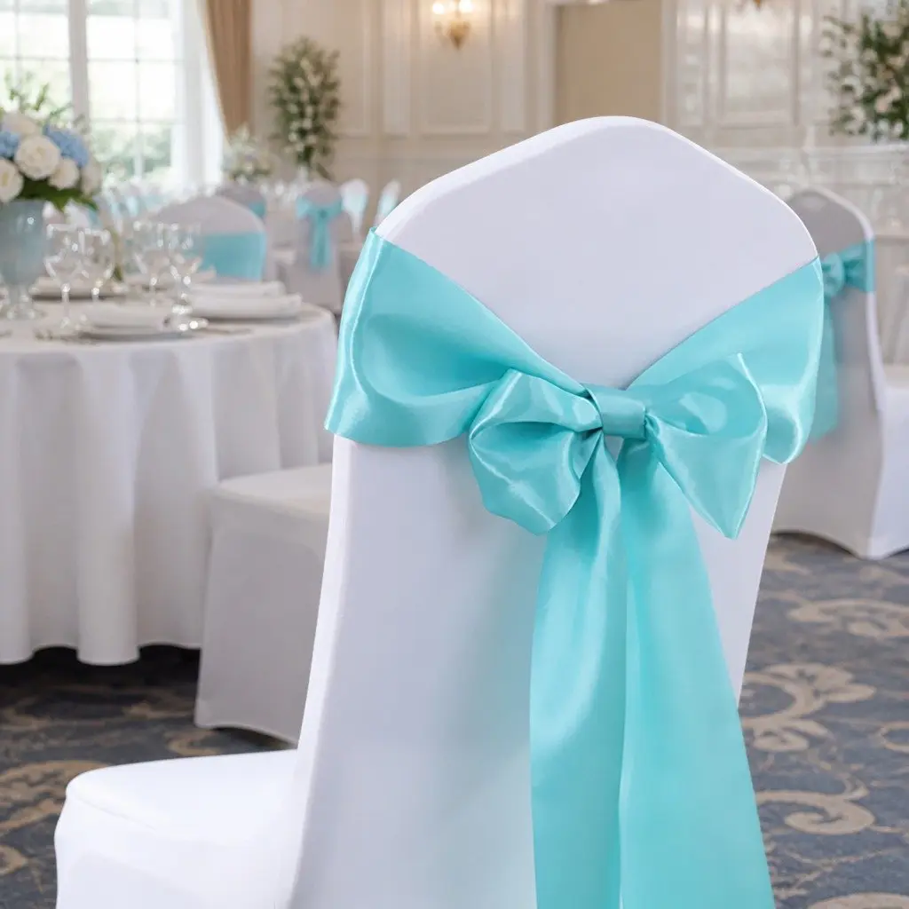 Satin Chair Sashes Stain Resistant 278x18cm for Wedding Ceremony Event Decoration