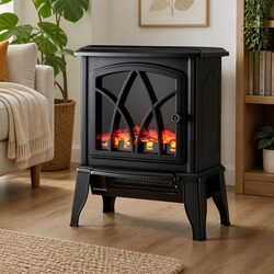 Freestanding Electric Fireplace Heater 2000W Stove with 3D LED Flame Effect