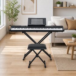 88 Key Electronic Piano Keyboard Digital Musical Instrument with Stand Stool