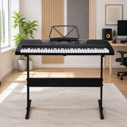 61-Key Electronic Keyboard Piano Digital Musical Instrument Lighted Keys LCD