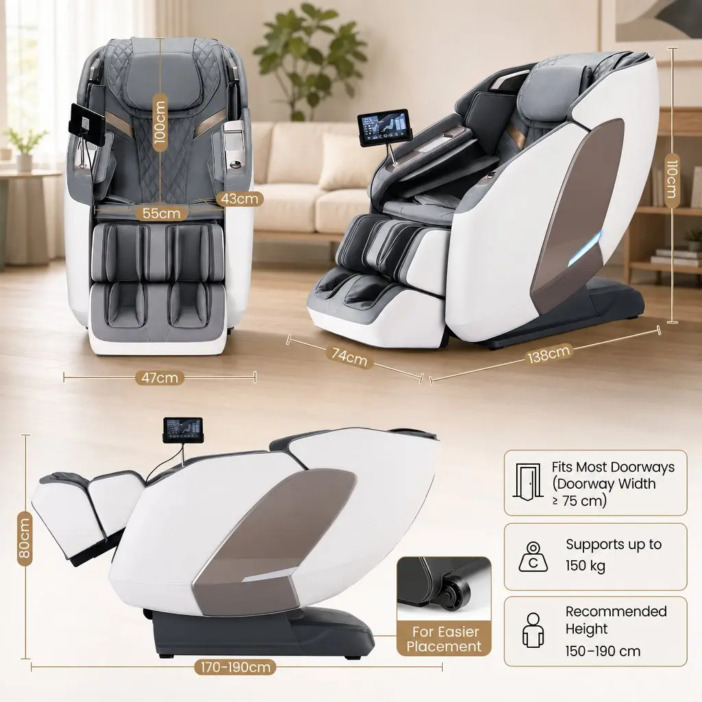 Massage Chair Full Body Zero Gravity Recliner 4D Dual Mechanism SL Track