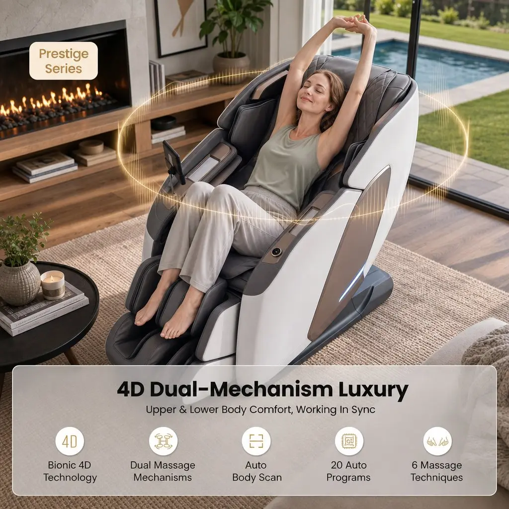 Massage Chair Full Body Zero Gravity Recliner 4D Dual Mechanism SL Track
