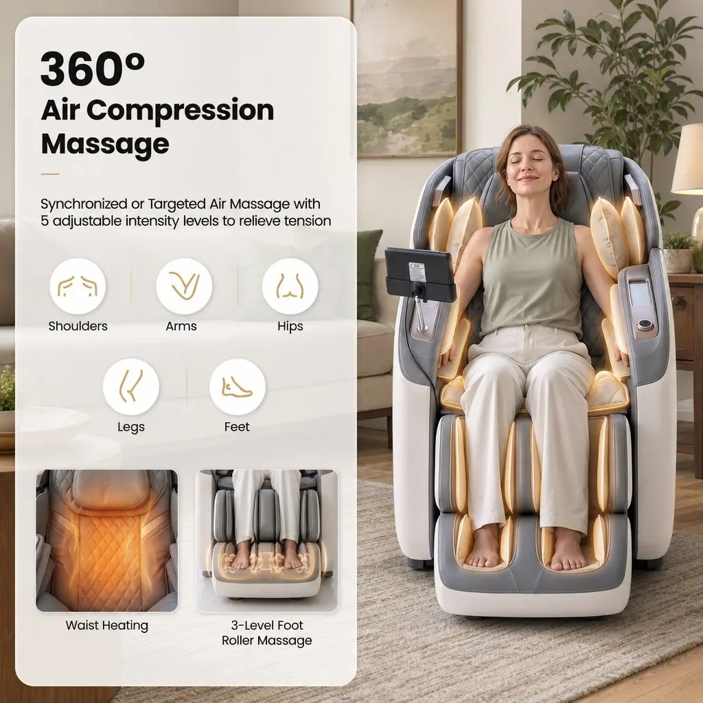 Massage Chair Full Body Zero Gravity Recliner 4D Dual Mechanism SL Track