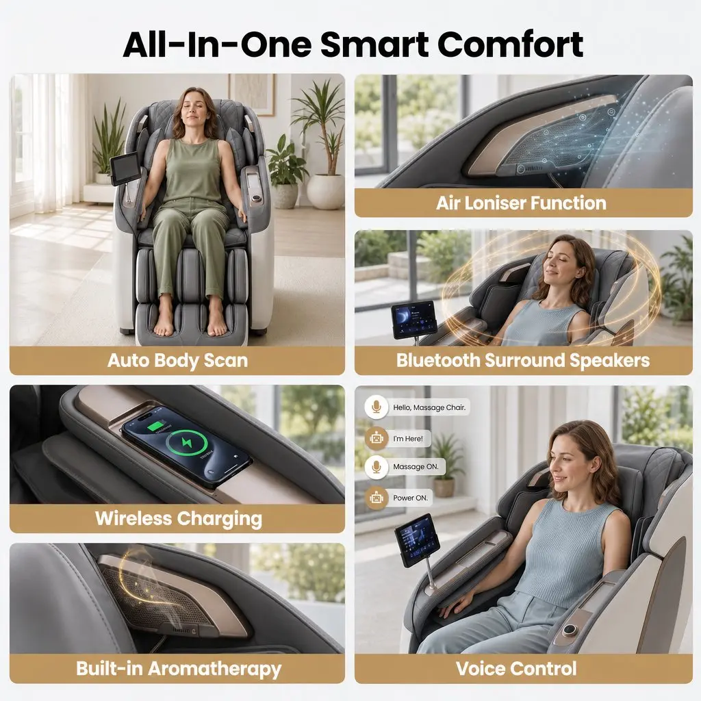 Massage Chair Full Body Zero Gravity Recliner 4D Dual Mechanism SL Track