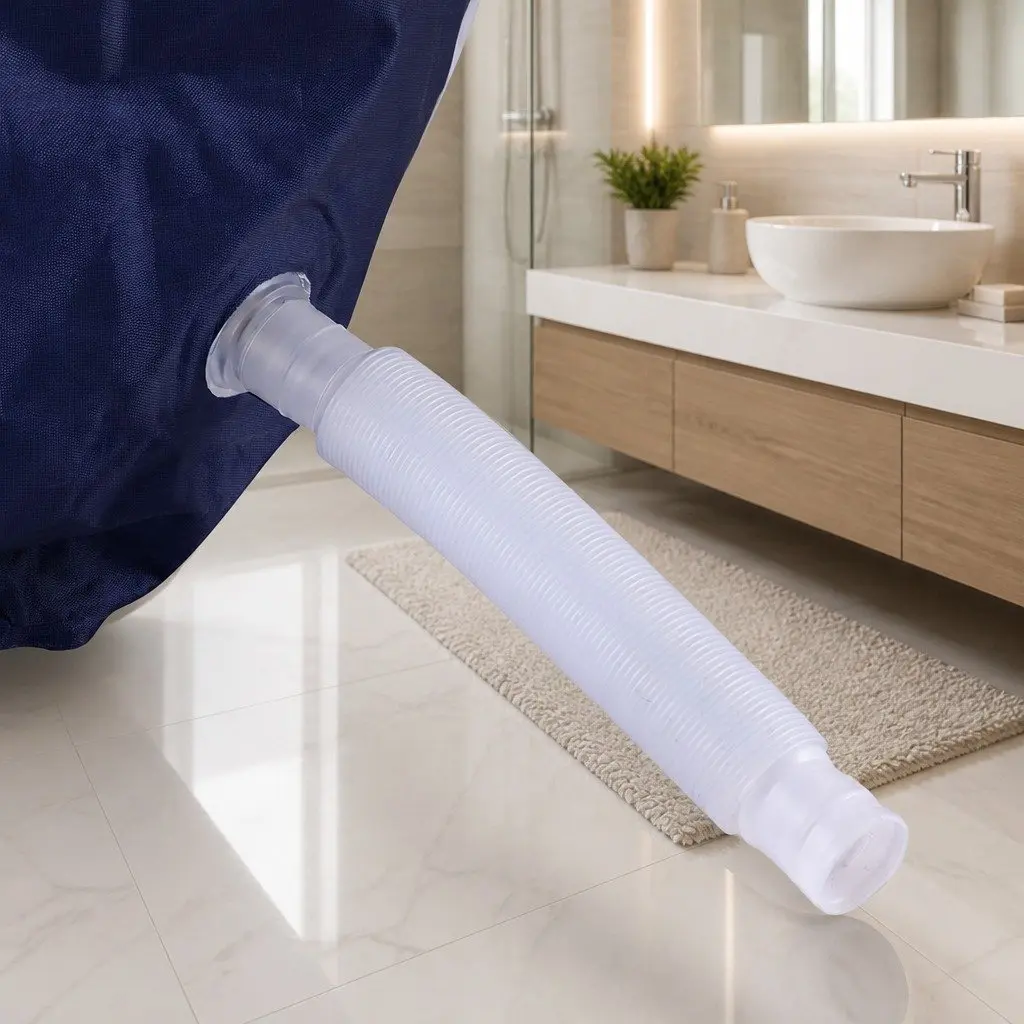 Foldable Bathtub PVC Inflatable Cushion 114x62cm Navy Blue Portable