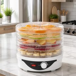 5 Tray Food Dehydrator Fruit Vegetable Meat Jerky Dryer Machine White